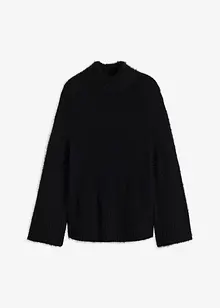 Pull boxy en fil plume à manches larges, bonprix