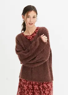 Pullover mit kuscheligem Federgarn, bonprix