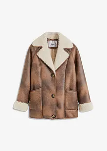 Veste aspect shearling à poches, bonprix