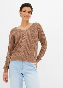 Strickpullover mit Cable Knit, bonprix