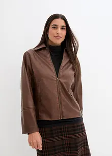 Lederimitat-Jacke mit Kragen, bonprix