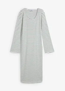 Robe rayée en jersey côtelé, bonprix