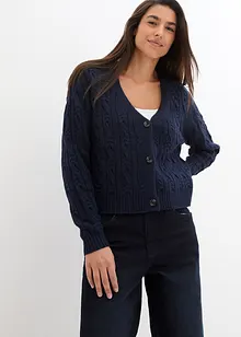 Strickjacke mit Zopfmuster, bonprix