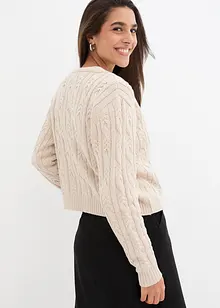 Strickjacke mit Zopfmuster, bonprix