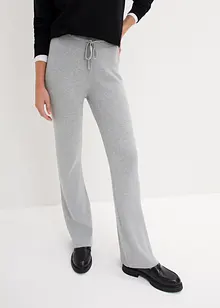 Pantalon en maille à taille élastiquée et lien à nouer, bonprix