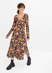 Robe midi en jersey Milano à fleurs, bonprix