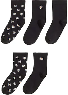 Halbsocken mit druckfreiem Bündchen mit Bio-Baumwolle (5er Pack), bpc bonprix collection