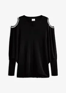 Pull à découpes et perles, bonprix