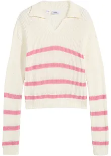 Pull en maille fille à col polo, bonprix