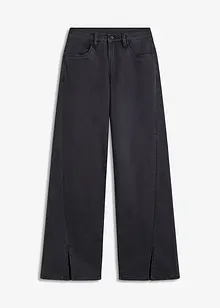 Wide Leg Jeans High Waist, Schlitzdetail, bonprix