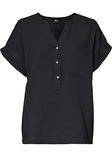 Blouse manches courtes en gaze de coton, bonprix