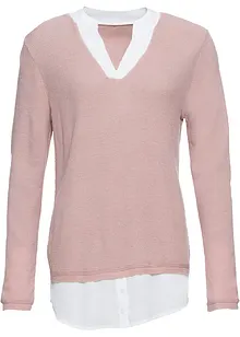 Pull à empiècement chemisier, bonprix