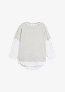 Blouse à empiècement sweat, manches 3/4, bonprix