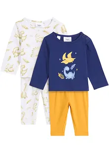 Baby Langarmshirt und Hose (4-tlg.Set), bonprix