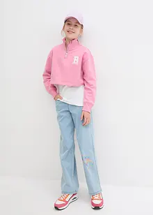 Mädchen Sweatshirt + Top (2-tgl. Set)aus Bio-Baumwolle, bonprix