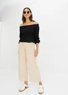 Blouse Carmen, effet froissé, bonprix