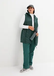 Long gilet matelassé sans manches, ultra-léger avec poche de rangement, bonprix