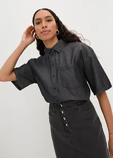 Chemise extensible et oversize en jean, demi-manches, bonprix