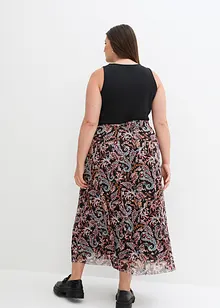 Jupe midi en mesh avec taille élastiquée, bonprix