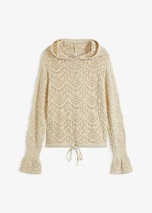 Pull en maille légère à capuche, bonprix