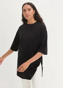 T-shirt long oversize avec fentes sur le côté, bonprix