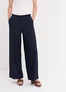 Pantalon large en jersey aspect jean, bonprix