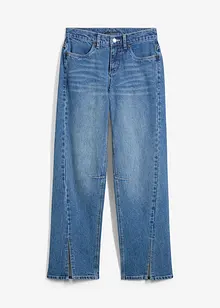 Wide Jeans Mid Waist, Slit, bonprix