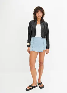 Jupe-short en jean style portefeuille, bonprix