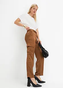 Pantalon cargo en satin, bonprix