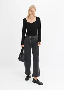 Wide-Leg-Jeans Mid Waist, bonprix