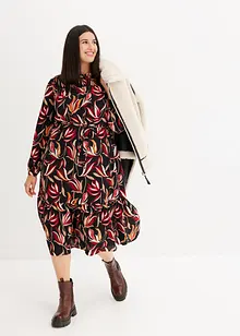 Robe midi à détail smocké, bonprix