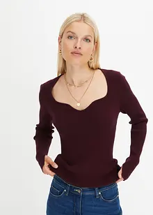 Pullover mit Herzauschnitt, bonprix