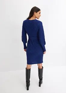 Robe en maille avec ceinture, bonprix