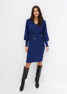 Robe en maille avec ceinture, bonprix