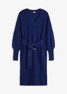 Robe en maille avec ceinture, bonprix