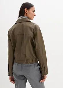 Blouson en cuir nappa d'agneau, bonprix