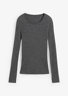 Pull côtelé en laine mérinos, bonprix