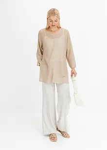 Oversize-Pullover mit Ajourmuster, bonprix