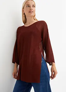 Oversize-Pullover mit Ajourmuster, bonprix