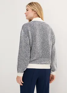 Gestreifter Pullover mit Stehkragen, bonprix