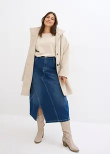 Jupe asymétrique en jean extensible, bonprix