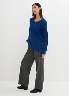 Pull en coton à laçage, oversize, bonprix