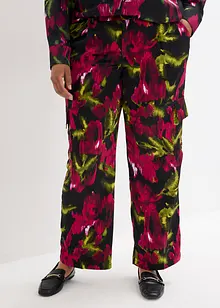 Pantalon cargo en satin imprimé fleuri, bonprix