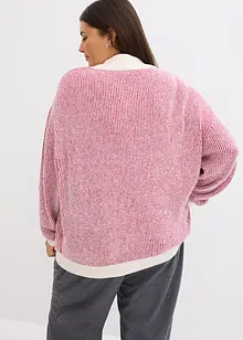 Gestreifter Pullover mit Stehkragen, bonprix