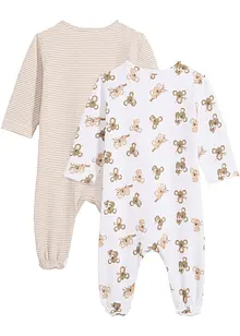 Baby Schlafoverall aus reiner Bio Baumwolle (2er Pack), bonprix