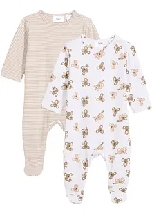 Baby Schlafoverall aus reiner Bio Baumwolle (2er Pack), bonprix