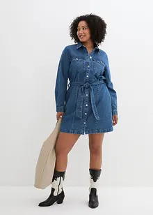 Robe en jean avec ceinture, bonprix