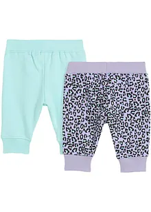 Lot de 2 pantalons bébé en molleton de coton, bonprix