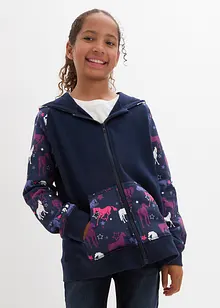 Sweat zippé fille, bonprix