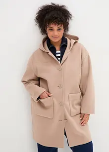 Manteau court aspect laine à capuche, bonprix